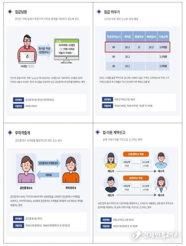 부동산 거래질서교란행위 위반 유형