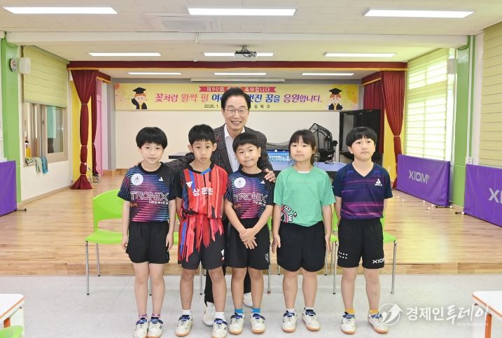 경북교육청, 상운초 탁구부 찾아 미래 체육 인재 격려!